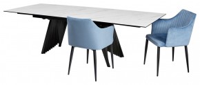 Стол IVAR 180 MARBLES KL-99 Белый мрамор, итальянская керамика/серый, ®DISAUR в Златоусте - zlatoust.ok-mebel.com | фото 7