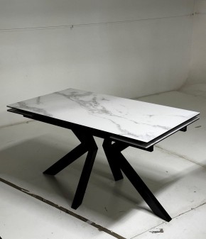 Стол Кентукки 3 140 БЕЛЫЙ МРАМОР, стекло / ЧЕРНЫЙ, М-City в Златоусте - zlatoust.ok-mebel.com | фото 2
