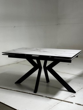 Стол Кентукки 3 140 БЕЛЫЙ МРАМОР, стекло / ЧЕРНЫЙ, М-City в Златоусте - zlatoust.ok-mebel.com | фото 3
