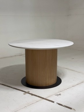 Стол MESA D120 цвет БЕЛЫЙ МРАМОР M326 / Каркас OAK, ®DISAUR в Златоусте - zlatoust.ok-mebel.com | фото 3