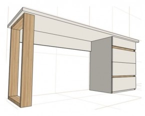 Стол письменный с тумбой 4 ящика (1450) в Златоусте - zlatoust.ok-mebel.com | фото 2