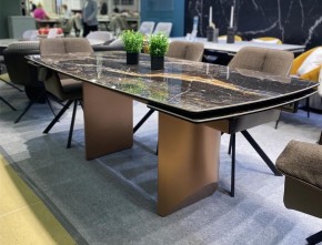 Стол ПУАНТО 200 TITANIUM LAWA NERO, керамика / МЕДЬ каркас М-City в Златоусте - zlatoust.ok-mebel.com | фото 2