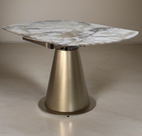 Стол TERAMO 135 GLOSS GRAND JADE SOLID CERAMIC, керамика, поворотн.механизм / Бронзовый, ®DISAUR в Златоусте - zlatoust.ok-mebel.com | фото