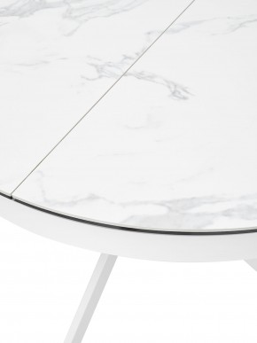 Стол TRENTO 120 HIGH GLOSS STATUARIO Белый мрамор глянцевый, керамика/ белый каркас, ®DISAUR в Златоусте - zlatoust.ok-mebel.com | фото 4