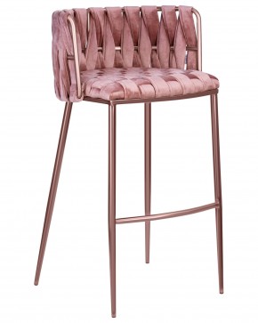 Стул барный DOBRIN EMMA ROSE GOLD, розовый велюр (VF-10) в Златоусте - zlatoust.ok-mebel.com | фото
