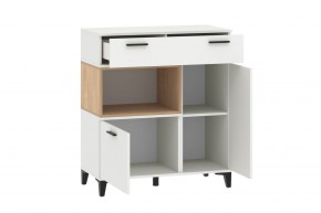 Тумба НМ 013.80 "Bergen" (Белый/Дуб бунратти) в Златоусте - zlatoust.ok-mebel.com | фото 2