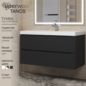 Тумба под раковину Uperwood Tanos 100 см, подвесная, черная матовая в Златоусте - zlatoust.ok-mebel.com | фото 3