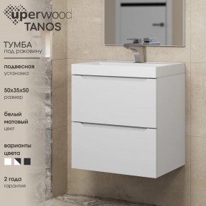 Тумба под раковину Uperwood Tanos 50 см, подвесная, белая матовая в Златоусте - zlatoust.ok-mebel.com | фото 6