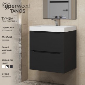 Тумба под раковину Uperwood Tanos 50 см, подвесная, черная матовая в Златоусте - zlatoust.ok-mebel.com | фото 4