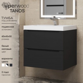 Тумба под раковину Uperwood Tanos 60 см, подвесная, черная матовая в Златоусте - zlatoust.ok-mebel.com | фото 3