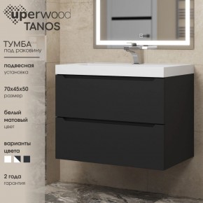Тумба под раковину Uperwood Tanos 70 см, подвесная, черная матовая в Златоусте - zlatoust.ok-mebel.com | фото 3
