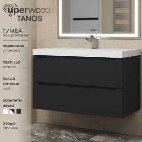 Тумба под раковину Uperwood Tanos 90 см, подвесная, черная матовая в Златоусте - zlatoust.ok-mebel.com | фото 3