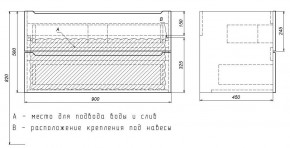 Тумба под раковину Uperwood Tanos 90 см, подвесная, черная матовая в Златоусте - zlatoust.ok-mebel.com | фото 7