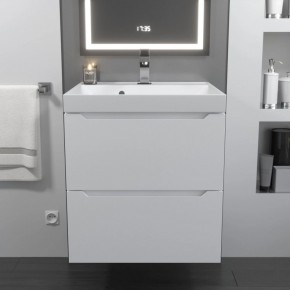 Тумба с раковиной Uperwood Tanos 50 см, подвесная, белая матовая в Златоусте - zlatoust.ok-mebel.com | фото 10