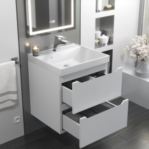 Тумба с раковиной Uperwood Tanos 50 см, подвесная, белая матовая в Златоусте - zlatoust.ok-mebel.com | фото 11