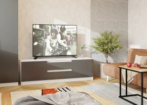 Тумба ТВ большая Парус (Белый/Графит) в Златоусте - zlatoust.ok-mebel.com | фото 2