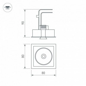 Встраиваемый светильник Arlight CL-SIMPLE-S80x80-9W Warm3000 (BK, 45 deg) 028149 в Златоусте - zlatoust.ok-mebel.com | фото 9